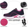 FLARUT Running Shoes Womens Lightweight Fashion Sport Sneakers Casual Walking Athletic Non Slip(Pink Navy Blue-c)