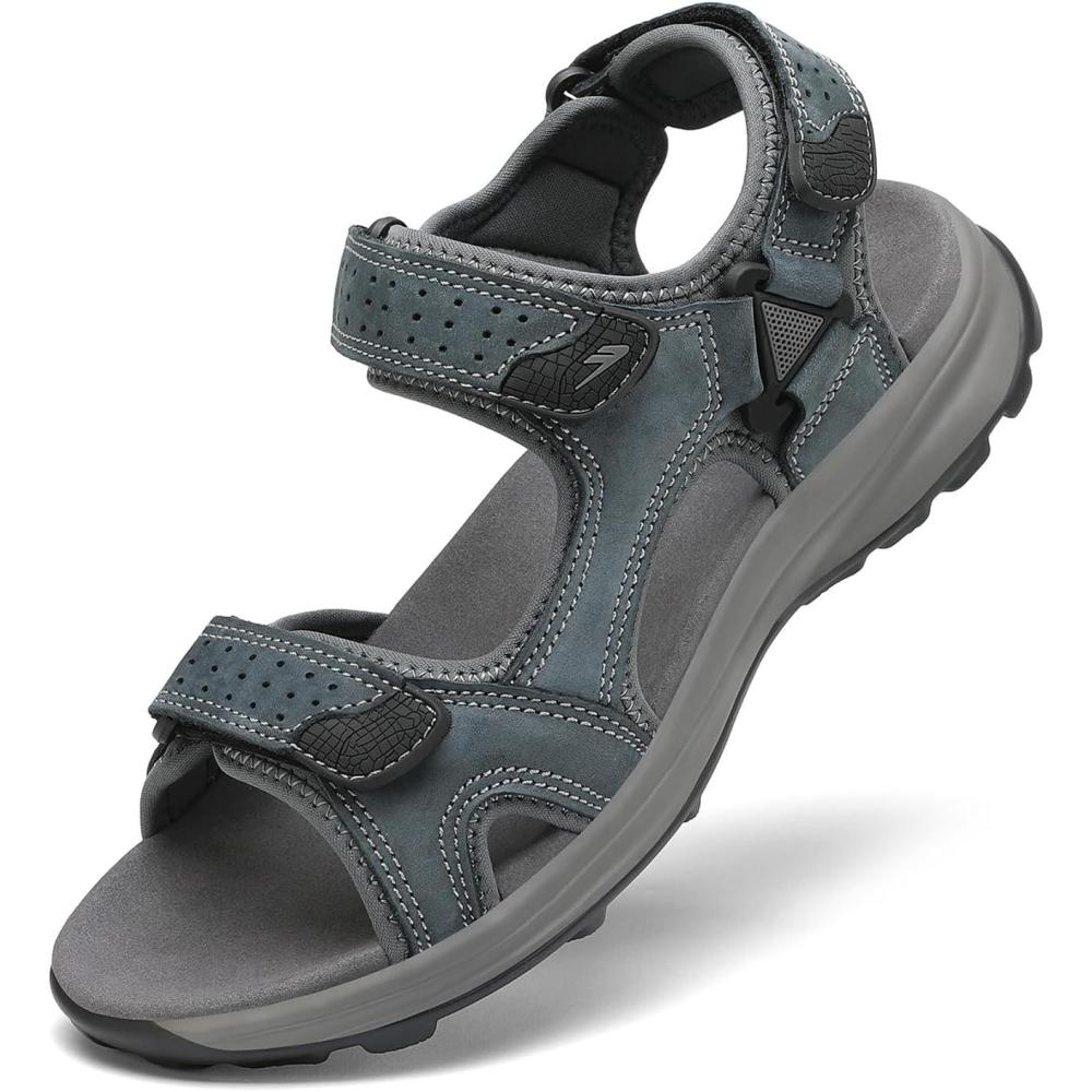 imageFLARUT Mens Sport Sandals Outdoor Hiking Sandal Open Toe Walking Sandals for Summer Beach Water ShoesGreyb