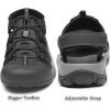 FLARUT Men’s Athletic Sandals – Closed Toe Sport Hiking & Outdoor Walking Water Sandals with Anti-Slip Cushioning and Breathable Mesh(F-black)