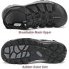 FLARUT Men’s Athletic Sandals – Closed Toe Sport Hiking & Outdoor Walking Water Sandals with Anti-Slip Cushioning and Breathable Mesh(F-black)