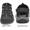 FLARUT Men’s Athletic Sandals – Closed Toe Sport Hiking & Outdoor Walking Water Sandals with Anti-Slip Cushioning and Breathable Mesh(F-black/White)