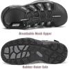 FLARUT Men’s Athletic Sandals – Closed Toe Sport Hiking & Outdoor Walking Water Sandals with Anti-Slip Cushioning and Breathable Mesh(F-black/White)