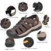FLARUT Men’s Athletic Sandals – Closed Toe Sport Hiking & Outdoor Walking Water Sandals with Anti-Slip Cushioning and Breathable Mesh(F-brown)