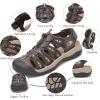 FLARUT Men’s Athletic Sandals – Closed Toe Sport Hiking & Outdoor Walking Water Sandals with Anti-Slip Cushioning and Breathable Mesh(F-coffee/Beige)