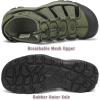FLARUT Men’s Athletic Sandals – Closed Toe Sport Hiking & Outdoor Walking Water Sandals with Anti-Slip Cushioning and Breathable Mesh(F-green)
