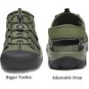 FLARUT Men’s Athletic Sandals – Closed Toe Sport Hiking & Outdoor Walking Water Sandals with Anti-Slip Cushioning and Breathable Mesh(F-green)