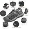 FLARUT Men’s Athletic Sandals – Closed Toe Sport Hiking & Outdoor Walking Water Sandals with Anti-Slip Cushioning and Breathable Mesh(F-grey)