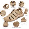 FLARUT Men’s Athletic Sandals – Closed Toe Sport Hiking & Outdoor Walking Water Sandals with Anti-Slip Cushioning and Breathable Mesh(F-khaki)