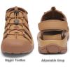 FLARUT Men’s Athletic Sandals – Closed Toe Sport Hiking & Outdoor Walking Water Sandals with Anti-Slip Cushioning and Breathable Mesh(F-lightbrown)