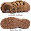 FLARUT Men’s Athletic Sandals – Closed Toe Sport Hiking & Outdoor Walking Water Sandals with Anti-Slip Cushioning and Breathable Mesh(F-lightbrown)