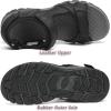 FLARUT Men’s Athletic Sandals Sport Outdoor Hiking Sandals Open Toe Leather Walking Sandals Beach Water Shoes(A-black)