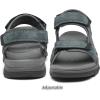FLARUT Men’s Athletic Sandals Sport Outdoor Hiking Sandals Open Toe Leather Walking Sandals Beach Water Shoes(A-grey)