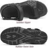 FLARUT Men’s Athletic Sandals Sport Outdoor Hiking Sandals Open Toe Leather Walking Sandals Beach Water Shoes(B-black)