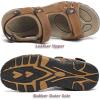 FLARUT Men’s Athletic Sandals Sport Outdoor Hiking Sandals Open Toe Leather Walking Sandals Beach Water Shoes(B-brown)