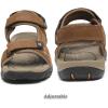 FLARUT Men’s Athletic Sandals Sport Outdoor Hiking Sandals Open Toe Leather Walking Sandals Beach Water Shoes(B-brown)