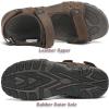 FLARUT Men’s Athletic Sandals Sport Outdoor Hiking Sandals Open Toe Leather Walking Sandals Beach Water Shoes(B-dark Brown)