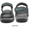 FLARUT Men’s Athletic Sandals Sport Outdoor Hiking Sandals Open Toe Leather Walking Sandals Beach Water Shoes(B-grey)