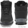 FLARUT Mens Snow Boots Insulated Fur Liner Winter Warm Hiking Shoes Walking Sneaker(M-black)
