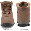 FLARUT Mens Snow Boots Insulated Fur Liner Winter Warm Hiking Shoes Walking Sneaker(M-brown)
