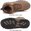 FLARUT Mens Snow Boots Insulated Fur Liner Winter Warm Hiking Shoes Walking Sneaker(M-brown)