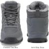FLARUT Mens Snow Boots Insulated Fur Liner Winter Warm Hiking Shoes Walking Sneaker(M-grey)