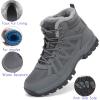FLARUT Mens Snow Boots Insulated Fur Liner Winter Warm Hiking Shoes Walking Sneaker(M-grey)