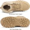 FLARUT Mens Snow Boots Insulated Fur Liner Winter Warm Hiking Shoes Walking Sneaker(M-khaki)