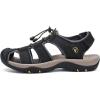 FLARUT Men’s Sport Sandals Outdoor Hiking Sandals Closed Toe Leather Athletic Lightweight Trail Walking Casual Sandals Water Shoes(A-black)