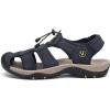 FLARUT Men’s Sport Sandals Outdoor Hiking Sandals Closed Toe Leather Athletic Lightweight Trail Walking Casual Sandals Water Shoes(A-blue)
