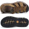 FLARUT Men’s Sport Sandals Outdoor Hiking Sandals Closed Toe Leather Athletic Lightweight Trail Walking Casual Sandals Water Shoes(A-brown)