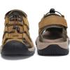 FLARUT Men’s Sport Sandals Outdoor Hiking Sandals Closed Toe Leather Athletic Lightweight Trail Walking Casual Sandals Water Shoes(A-brown)