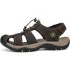 FLARUT Men’s Sport Sandals Outdoor Hiking Sandals Closed Toe Leather Athletic Lightweight Trail Walking Casual Sandals Water Shoes(A-darkbrown)