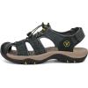 FLARUT Men’s Sport Sandals Outdoor Hiking Sandals Closed Toe Leather Athletic Lightweight Trail Walking Casual Sandals Water Shoes(A-gray)
