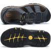 FLARUT Men’s Sport Sandals Outdoor Hiking Sandals Closed Toe Leather Athletic Lightweight Trail Walking Casual Sandals Water Shoes(A-gray)