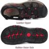 FLARUT Men’s Sport Sandals Outdoor Hiking Sandals Closed Toe Leather Athletic Lightweight Trail Walking Casual Sandals Water Shoes(C-black)