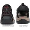 FLARUT Men’s Sport Sandals Outdoor Hiking Sandals Closed Toe Leather Athletic Lightweight Trail Walking Casual Sandals Water Shoes(C-black)