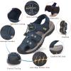 FLARUT Men’s Sport Sandals Outdoor Hiking Sandals Closed Toe Leather Athletic Lightweight Trail Walking Casual Sandals Water Shoes(C-blue)
