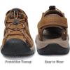 FLARUT Men’s Sport Sandals Outdoor Hiking Sandals Closed Toe Leather Athletic Lightweight Trail Walking Casual Sandals Water Shoes(C-brown)