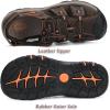 FLARUT Men’s Sport Sandals Outdoor Hiking Sandals Closed Toe Leather Athletic Lightweight Trail Walking Casual Sandals Water Shoes(C-darkbrown)