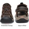 FLARUT Men’s Sport Sandals Outdoor Hiking Sandals Closed Toe Leather Athletic Lightweight Trail Walking Casual Sandals Water Shoes(C-darkbrown)