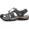 FLARUT Men’s Sport Sandals Outdoor Hiking Sandals Closed Toe Leather Athletic Lightweight Trail Walking Casual Sandals Water Shoes(C-gray)