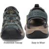 FLARUT Men’s Sport Sandals Outdoor Hiking Sandals Closed Toe Leather Athletic Lightweight Trail Walking Casual Sandals Water Shoes(C-gray)
