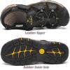 FLARUT Men’s Sport Sandals Outdoor Hiking Sandals Closed Toe Leather Athletic Lightweight Trail Walking Casual Sandals Water Shoes(E-black)