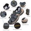FLARUT Men’s Sport Sandals Outdoor Hiking Sandals Closed Toe Leather Athletic Lightweight Trail Walking Casual Sandals Water Shoes(E-blue)