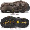 FLARUT Men’s Sport Sandals Outdoor Hiking Sandals Closed Toe Leather Athletic Lightweight Trail Walking Casual Sandals Water Shoes(E-darkbrown)