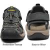 FLARUT Men’s Sport Sandals Outdoor Hiking Sandals Closed Toe Leather Athletic Lightweight Trail Walking Casual Sandals Water Shoes(E-gray)