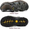FLARUT Men’s Sport Sandals Outdoor Hiking Sandals Closed Toe Leather Athletic Lightweight Trail Walking Casual Sandals Water Shoes(E-gray)