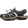 FLARUT Men’s Sport Sandals Outdoor Hiking Sandals Closed Toe Leather Athletic Lightweight Trail Walking Casual Sandals Water Shoes(E-gray)