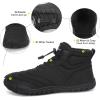 FLARUT Mens Womens Barefoot Snow Boots Winter Warm Shoes Fur Lined Wide Toe Box Zero Drop Ankle Sneakers(C-all Black)