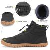 FLARUT Mens Womens Barefoot Snow Boots Winter Warm Shoes Fur Lined Wide Toe Box Zero Drop Ankle Sneakers(C-black)